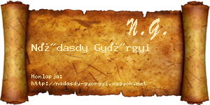 Nádasdy Györgyi névjegykártya