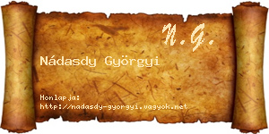Nádasdy Györgyi névjegykártya